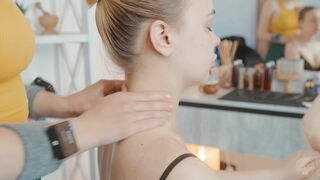 Neck and Shoulders Massage on Chair by Sandra Lady Barber