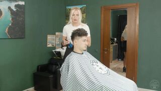 Hair Cutting by Kate Lady Barber for Real Male Client