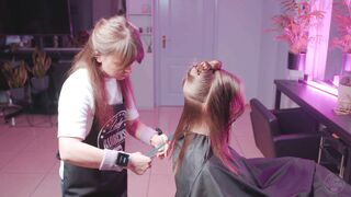 HairCutting by Lady Barber Milena to Masseur Liza