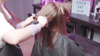 HairCutting by Lady Barber Milena to Masseur Liza