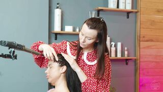 Head Massage by Adel Lady Barber to LIliya