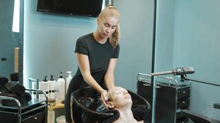Hair Washing and Scalp Massage by Olga Lady Barber