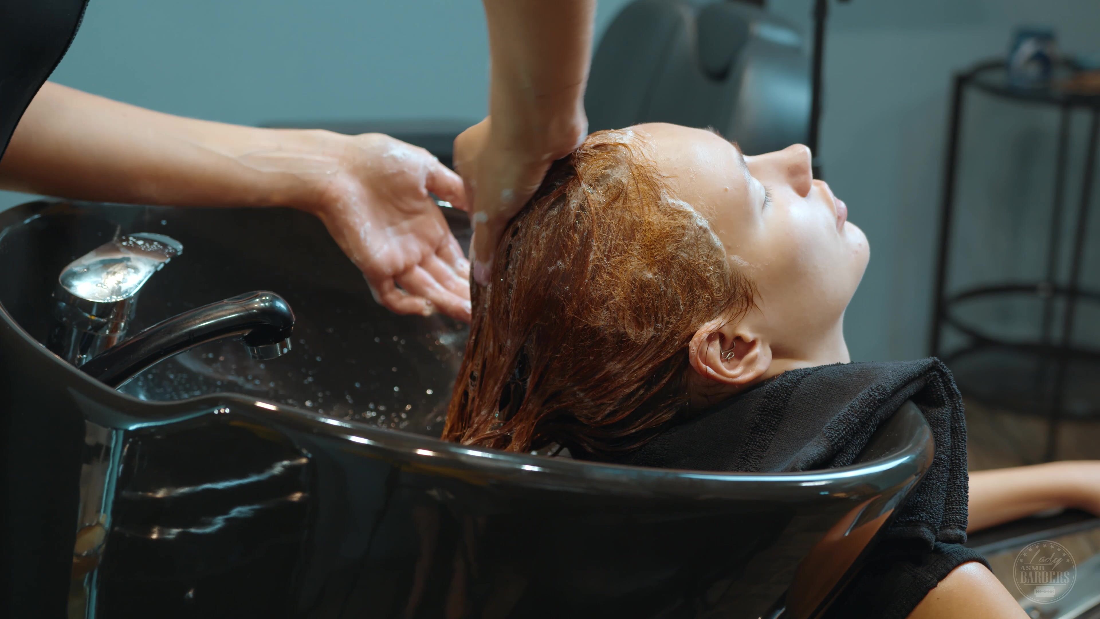 Hair Washing and Scalp Massage by Olga Lady Barber