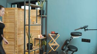Cervical collar zone and chest Massage with oil by Olga to Lilia