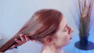 Hair and Scalp Massage by Dana Lady Barber to Sandy