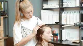 Head Massage by Olga Lady Barber to Violetta