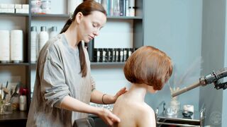 Back and Shoulders Lady Barber Massage by Adel to Nemira