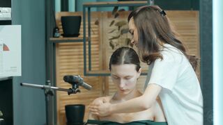 Neck and Shoulders Massage with Massager by Milena