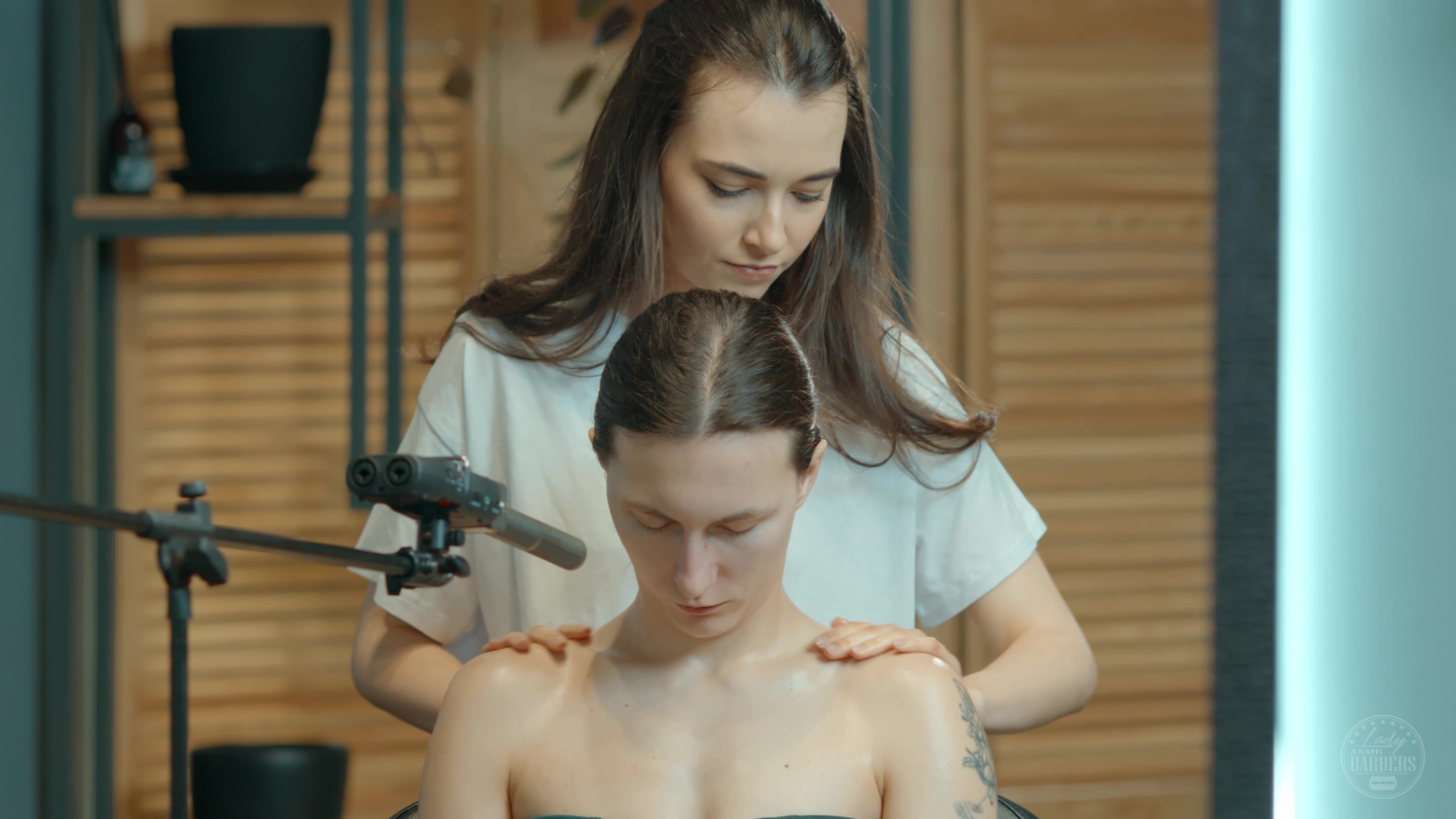 Neck and Shoulders Massage with Massager by Milena