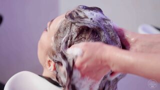Relaxing Head Washing and Scalp Massage by Dana Lady Barber to Lisa M