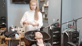 Head Washing by Olga Ladyb Barber to Violetta