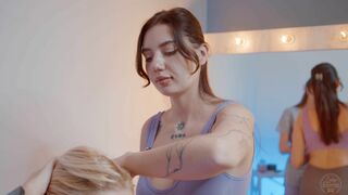 Relaxing Barber 4 Hands Massage by Sandra and Sandy to Alice A