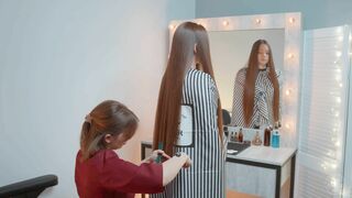 Scissor Haircutting by Dana to Sandra