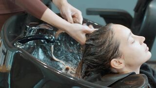 Hair Washing and Scalp Massage by Adel to Lina