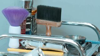Head Face and Shoulders Massage by Olga Lady Barber to Male Client