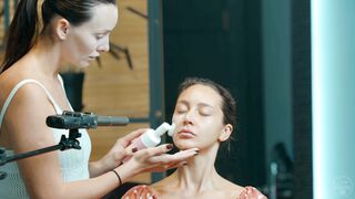Face and Collarbone Massage with Cream by Adel Lady Barber to Lina