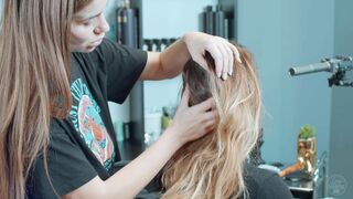 Head Massage by Olga Lady Barber to Lina