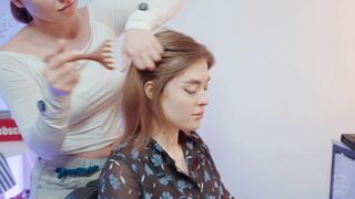 Relaxing Cissors Haircutting by Dana Lady Barber to Liza